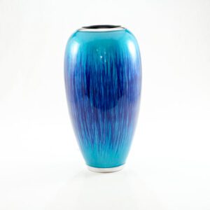 Brushed Aqua Vase 25cm