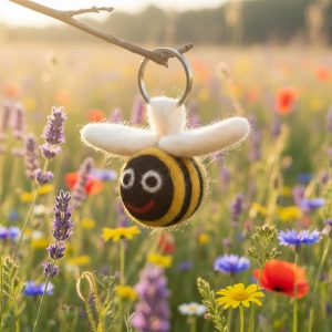 Handmade Needle Felt Fair Trade Bee Keyring