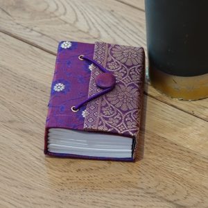Mini Sari Fabric Journal Purple