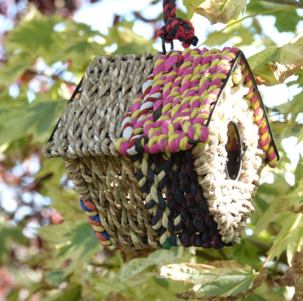 Diamond Recycled Cotton Birdhouse Pink