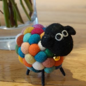 Felt Sheep Ziggy Ornament - Multi Coloured