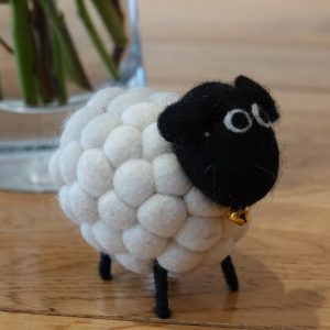 Felt Sheep Tessa Ornament - White
