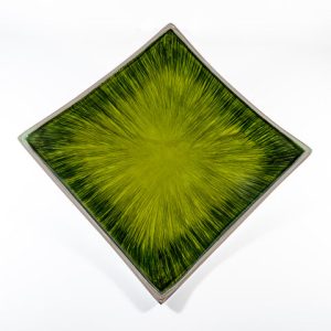 Brushed Forest Green Square Platter 30 cm