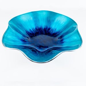 Brushed Aqua Poppy Bowl Medium