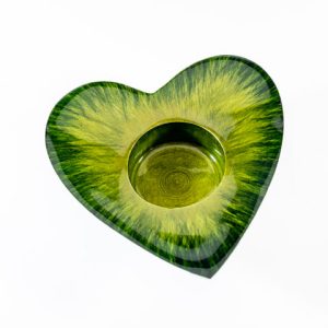 Brushed Forest Green Heart T-Light Holder