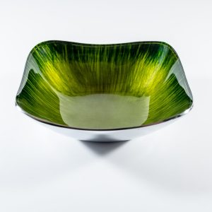 Brushed Forest Green Square Bowl Small