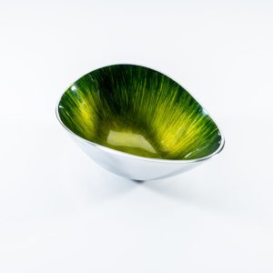 Brushed Forest Green Oval Bowl Small