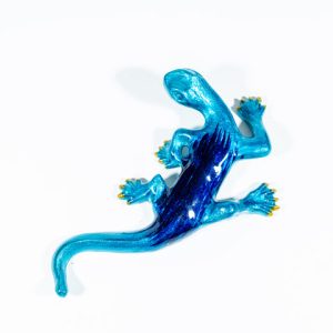Brushed Aqua Gecko Medium 16 cm