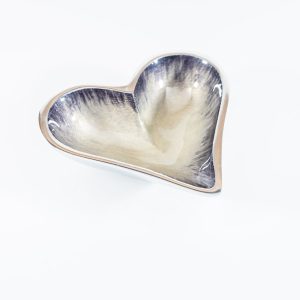 Brushed Silver Heart Dish XS 10 cm