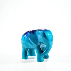 Brushed Aqua Elephant Large 9 cm