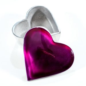 Purple Heart Trinket Box 10cm