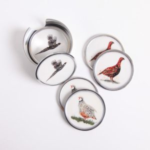 Game Bird Coasters Set of 6 (2 x Pheasant, 2 x Partridge, 2 x Grouse)