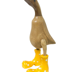 Bamboo Root Duck with Yellow Painted Boots 25cm