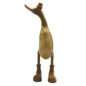 Bamboo Root Ducks with Boots and Hat 20cm