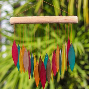 Glass Windchime 'Falling Leaves' - Assorted
