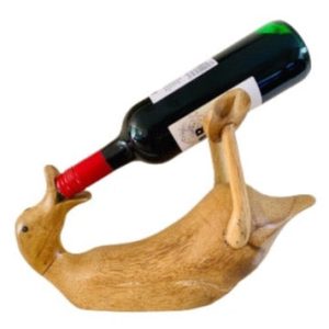 Bamboo Root Duck Wine Bottle Holder