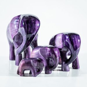 Brushed Purple Elephant Medium 7 cm