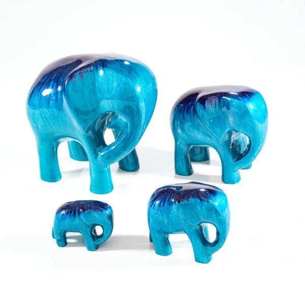 Brushed Aqua Elephant XL 12cm - Image 2