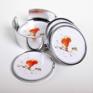 Robin & Holly Coasters Set of 6