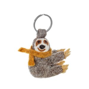 Handmade Felt Sloth Keyring