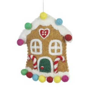 Handmade Felt Sweetshop House Christmas Tree Hanging Decoration