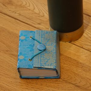 Mini Sari Fabric Journal Blue