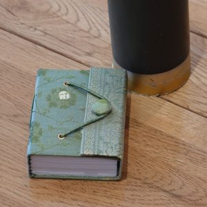 Mini Sari Fabric Journal Green