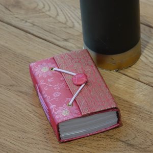Mini Sari Fabric Journal Pink