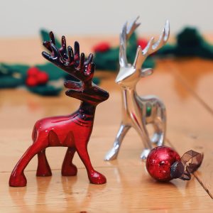 Brushed Red Stag  11 cm - recycled aluminum