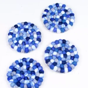 Finisterre Blue Pebble Coaster Pk 4