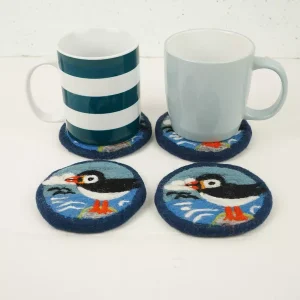 Circus Of Puffins Coaster 10cm Pk 4
