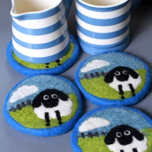 Flock Of Sheep Coaster 10cm Pk 4