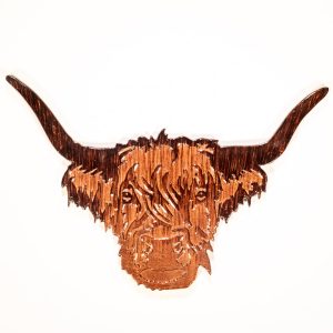 Handmade Sustainable Eco Friendly Brushed Brown Highland Cow Head