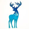 Handmade Sustainable Eco Friendly Garden Wall Art Brushed Aqua Standing Stag - Image 3