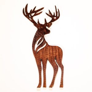 Handmade Sustainable Eco Friendly Wall Art Brown Standing Stag