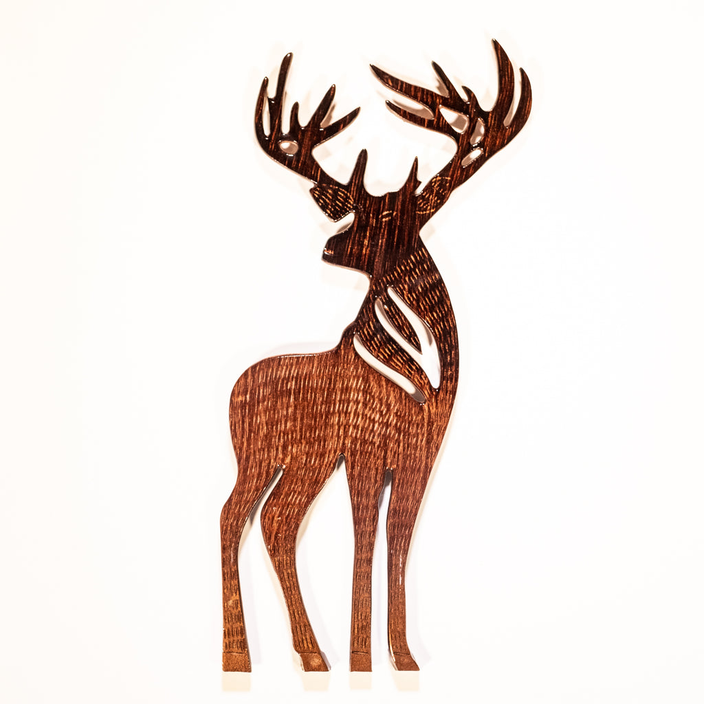 Handmade Sustainable Eco Friendly Wall Art Brown Standing Stag - Image 2