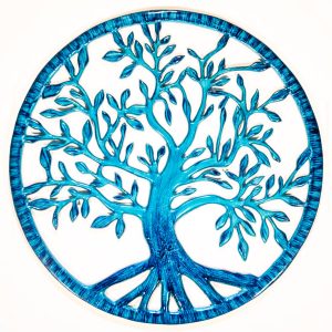 Handmade Sustainable Eco friendly Garden Art Tree Of Life - Brushed Aqua 40 cm