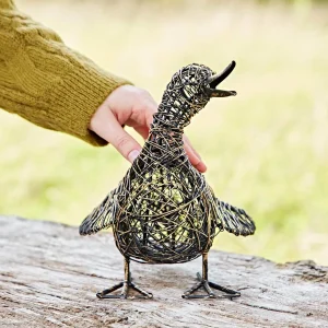 Eco Friendly handmade Quackers Duck Wire Garden Ornament.