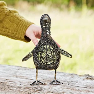 Eco Friendly Handmade Waddle Duck Wire Garden Ornament.