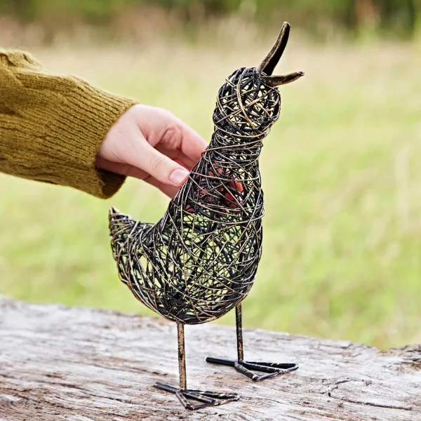 Small Slim Duck Wire Garden Ornament