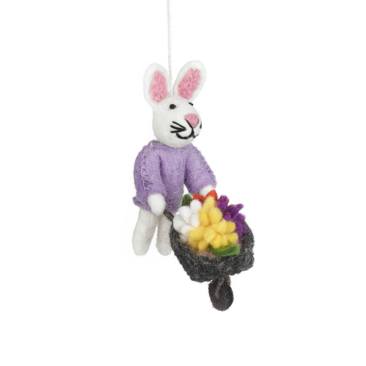 Handmade Felt Francesca the Floral Bunny Easter Hanging Decoration