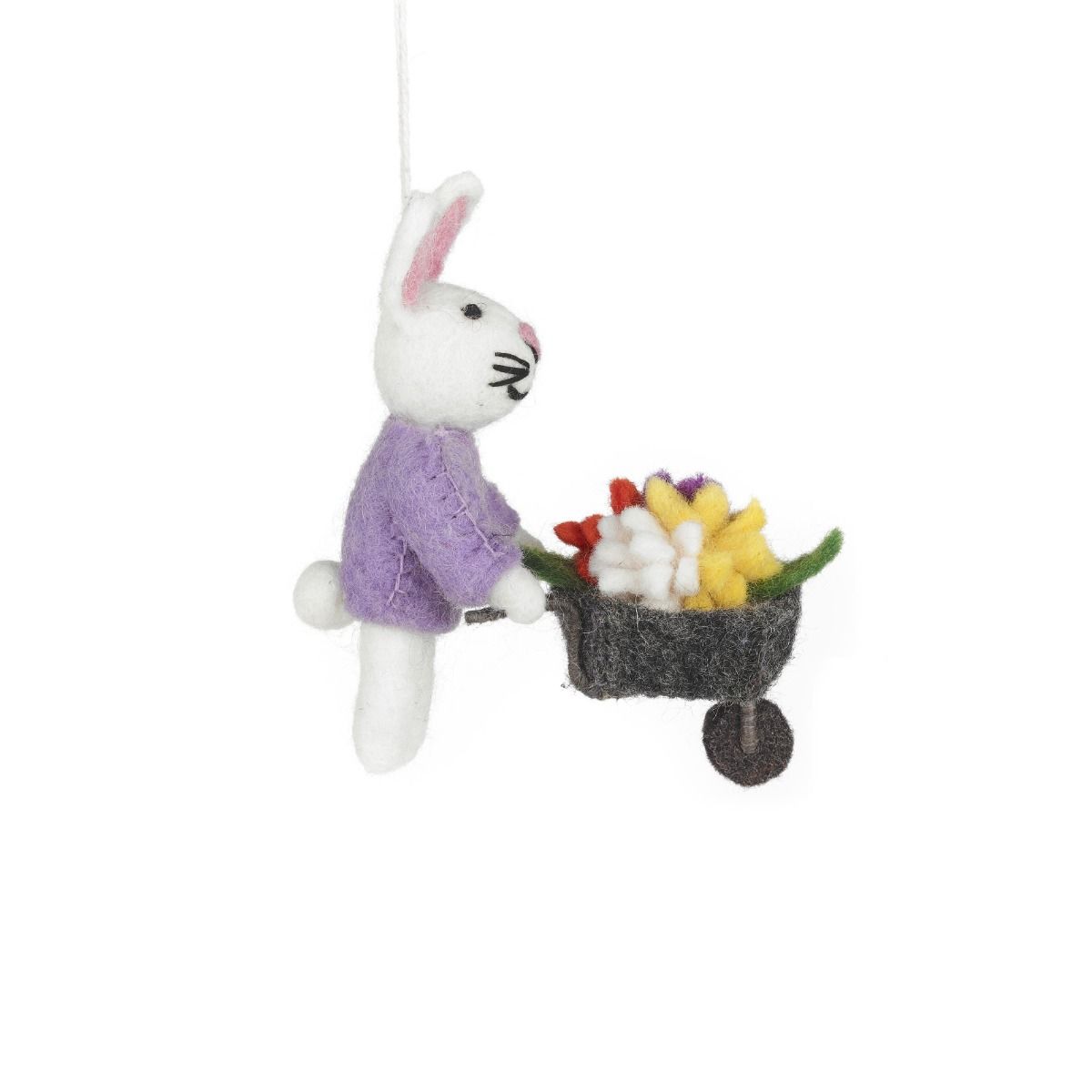 Handmade Felt Francesca the Floral Bunny Easter Hanging Decoration - Image 2