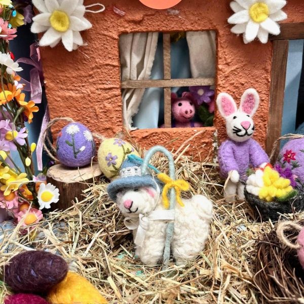 Handmade Felt Francesca the Floral Bunny Easter Hanging Decoration - Image 3