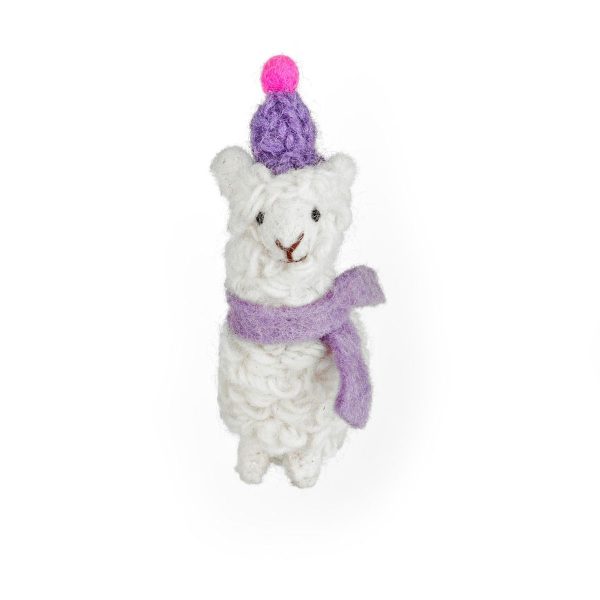 Handmade Felt Party Alpaca Keyring Decoration - Image 2