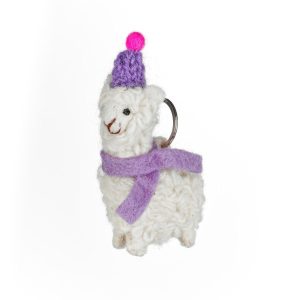 Handmade Felt Party Alpaca Keyring Decoration