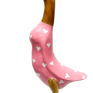 Bamboo Root Ducks Pink With Hearts -60CM