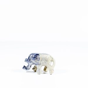 Brushed Silver Walking Elephant Small 7 cm