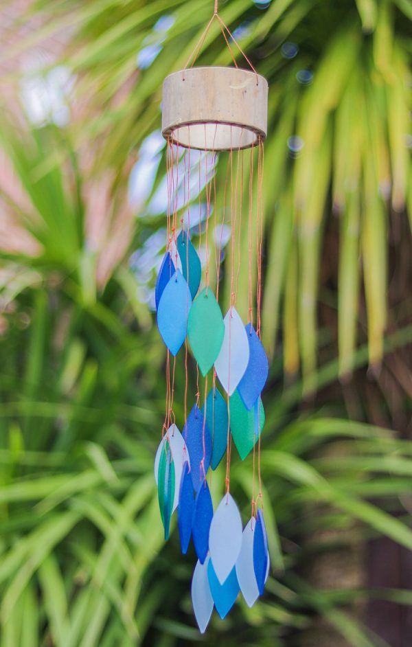 Glass Windchime Spiral - Turquoise
