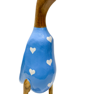 Bamboo Root Ducks Blue With Hearts - 35cm