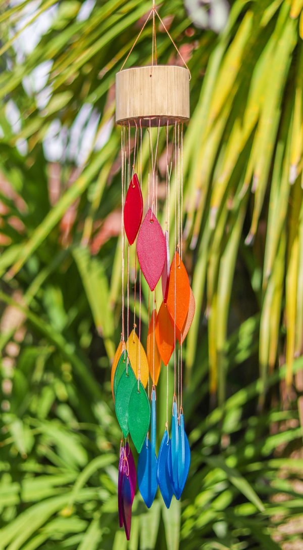 Glass Windchime Spiral - Rainbow